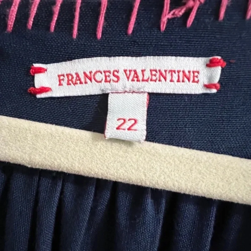 Frances Valentine Kaftan Butterfly Embroidered Dress In Navy Size 22 - Picture 6 of 11